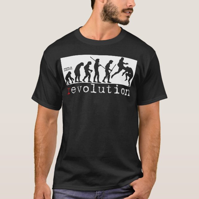 MMA Revolution - Evolution Chart Dark T-shirt (Front)