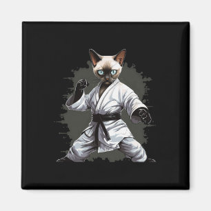 Mma Siamese Cat Karate For Men Women Girls Kids  Magnet