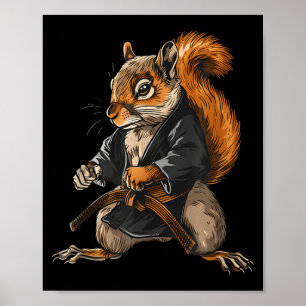 MMA Squirrel Jiu-Jitsu Judo Kung Fu Kickboxing Poster