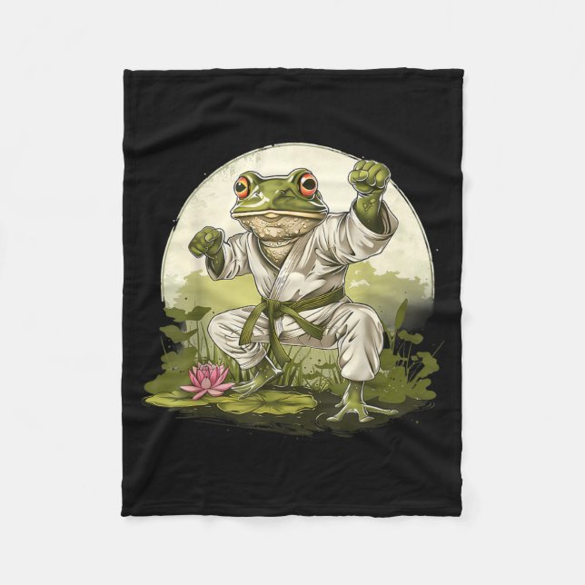 MMA Toad Judo Kickboxing Forest Jiu-Jitsu Fleece Blanket (Front)