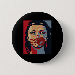 Mmiw Awareness Indigenous Woman Art Stolen Sisters 6 Cm Round Badge