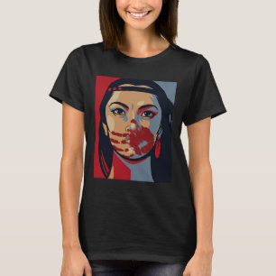 Mmiw Awareness Indigenous Woman Art Stolen Sisters T-Shirt