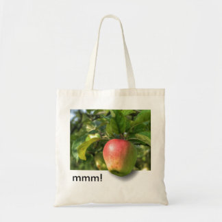 mmm! | Apple Hanging Off Tree | Customisable Text Tote Bag