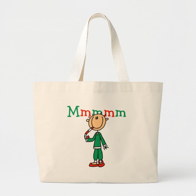 Mmmm Candy Canes Tshirts and Gifts Large Tote Bag (Front)