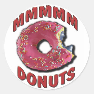 MMMMM DONUTS CLASSIC ROUND STICKER