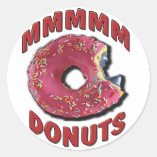 MMMMM DONUTS CLASSIC ROUND STICKER