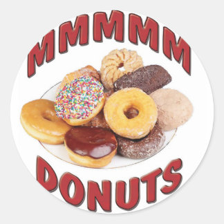 MMMMM DONUTS CLASSIC ROUND STICKER
