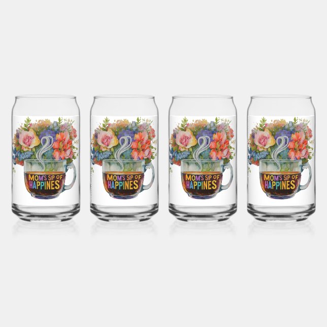 MMom's Sip of Happiness:om's Sip of Happiness: Can Glass (Front)