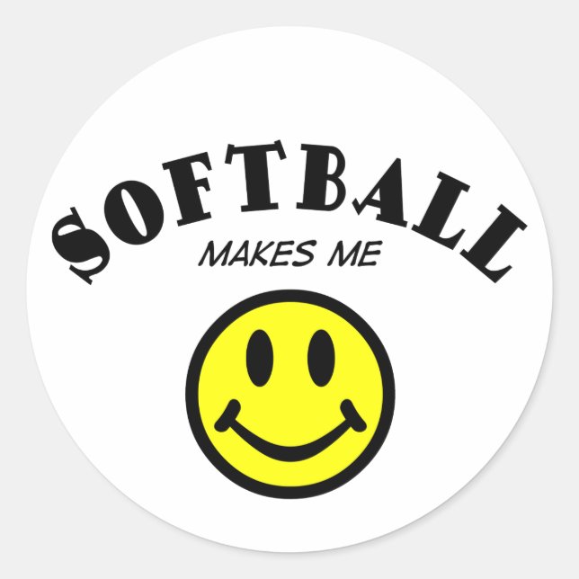 MMS: Softball Classic Round Sticker (Front)