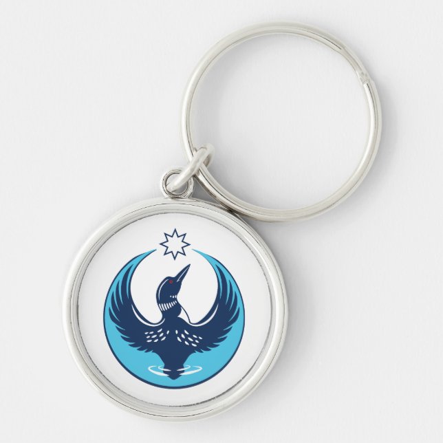 MN Loon Rising Key Ring (Front)