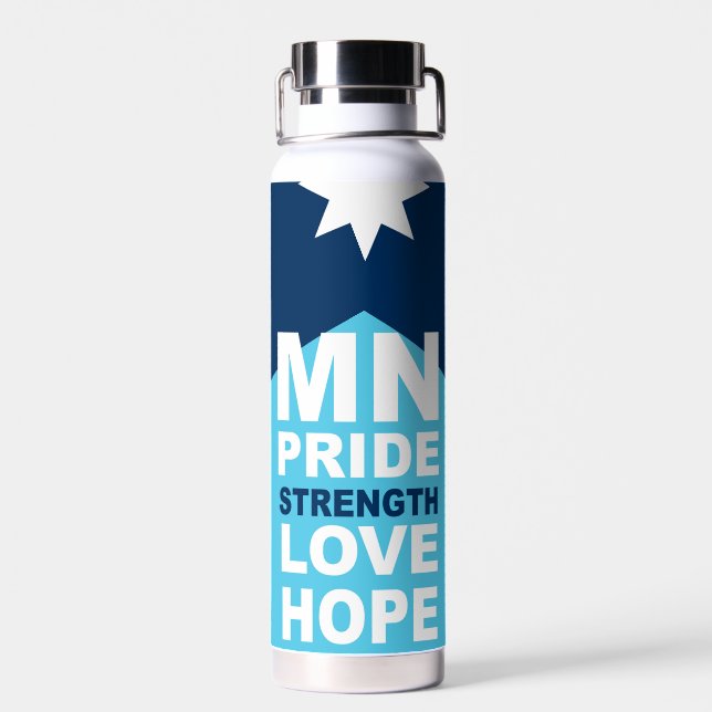 MN Loon Rising - MN State flag Water Bottle (Back)