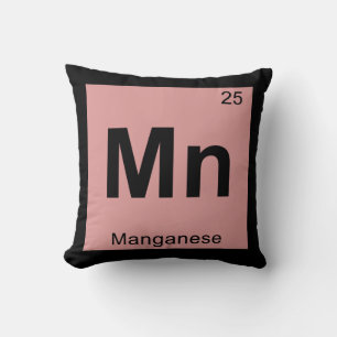 Mn - Manganese Chemistry Periodic Table Symbol Cushion
