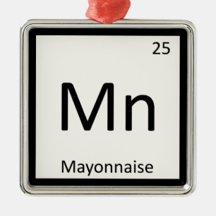Mn - Mayonnaise Condiment Chemistry Periodic Table Metal Tree Decoration