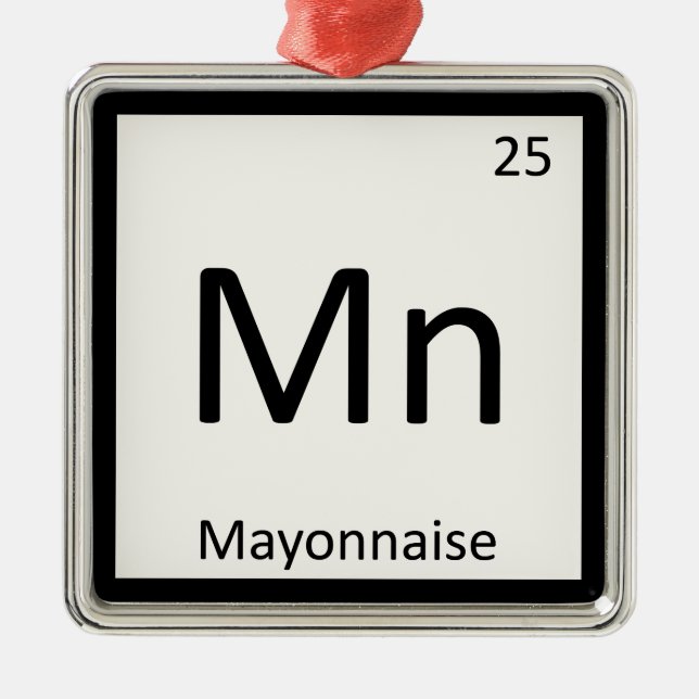 Mn - Mayonnaise Condiment Chemistry Periodic Table Metal Tree Decoration (Front)