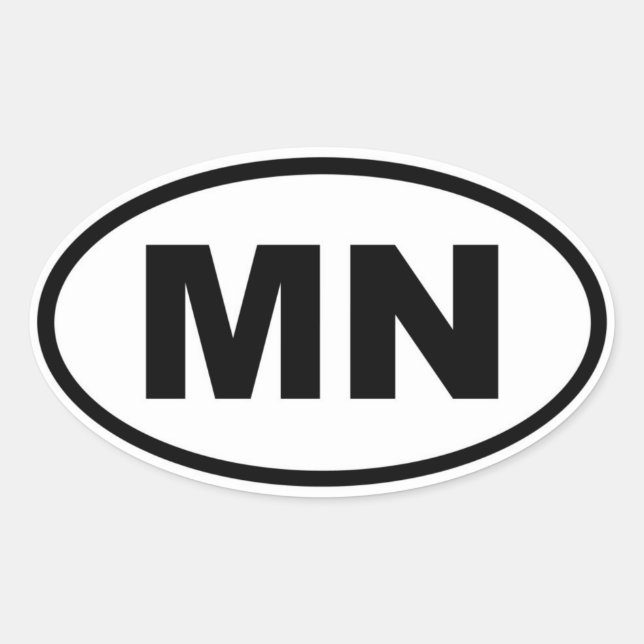 MN Minnesota Oval Sticker (Front)