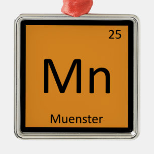 Mn - Muenster Cheese Chemistry Periodic Table Metal Tree Decoration