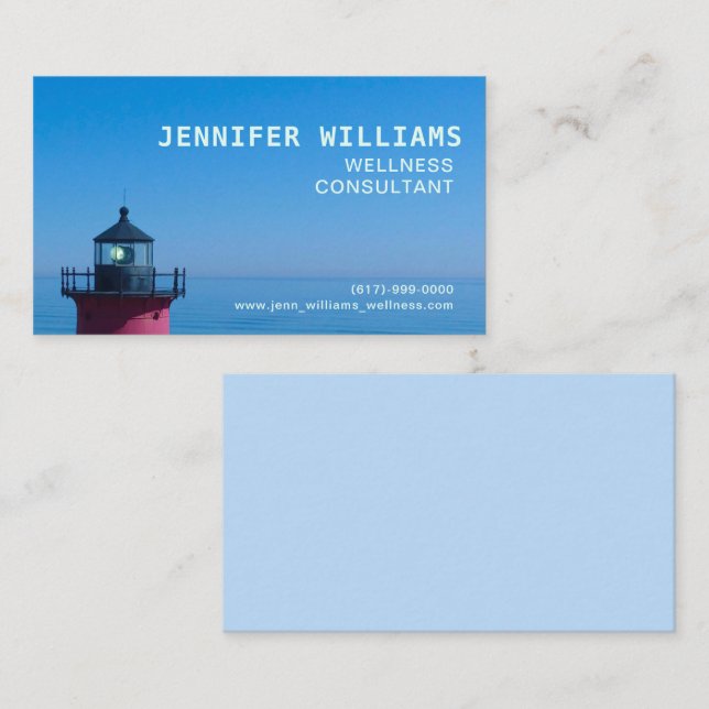 Mnimal Blue Nauset Lighthouse Coastal Business Card (Front/Back)
