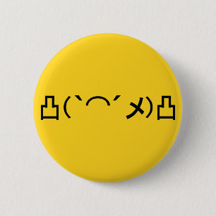 Mo' Angry Emoticon Japanese Kaomoji 6 Cm Round Badge
