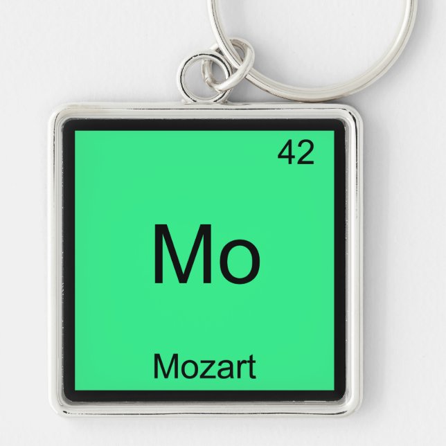 Mo - Mozart Funny Chemistry Element Symbol Tee Key Ring (Front)