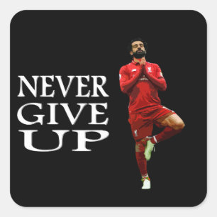 Mo salah never give up comic cartoon T-Shirt Square Sticker