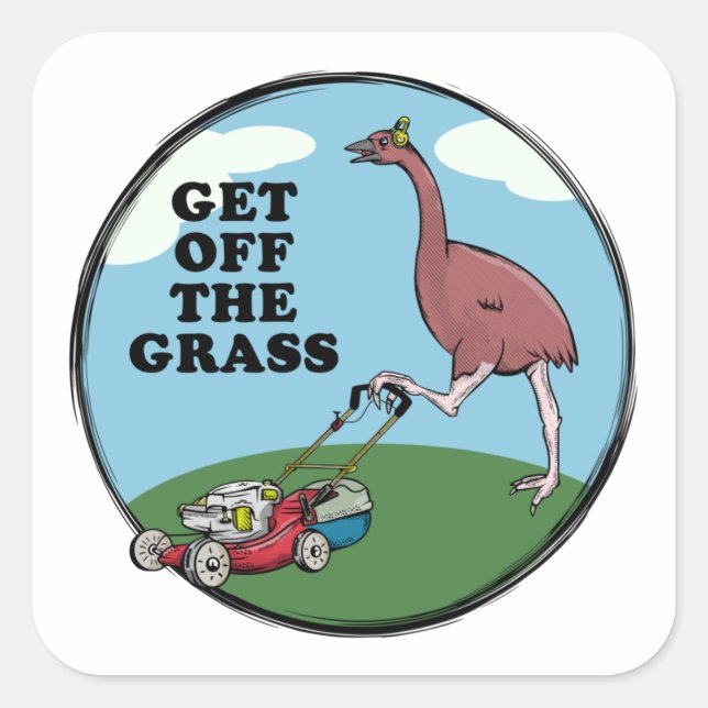 Moa with a mower square sticker (Front)