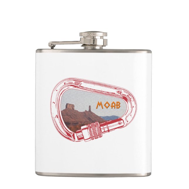 Moab Climbing Carabiner Hip Flask (Front)