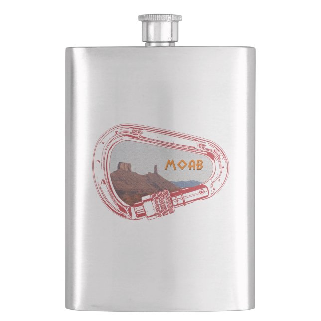 Moab Climbing Carabiner Hip Flask (Front)