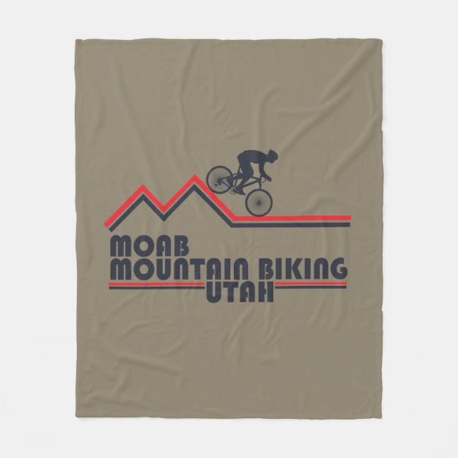 Moab mtb mountain biking fleece blanket (Front)