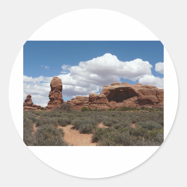 moab utah arch classic round sticker (Front)