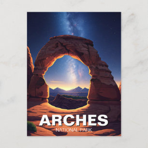 Moab Utah Arches National Park milky way Postcard