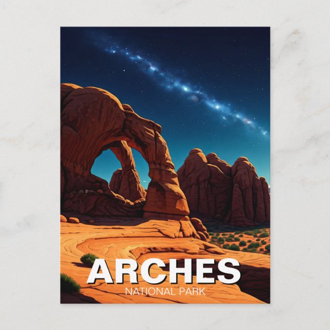 Moab Utah Arches National Park stars Postcard (Front)