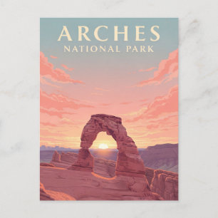 Moab Utah Arches National Park Sunset Postcard