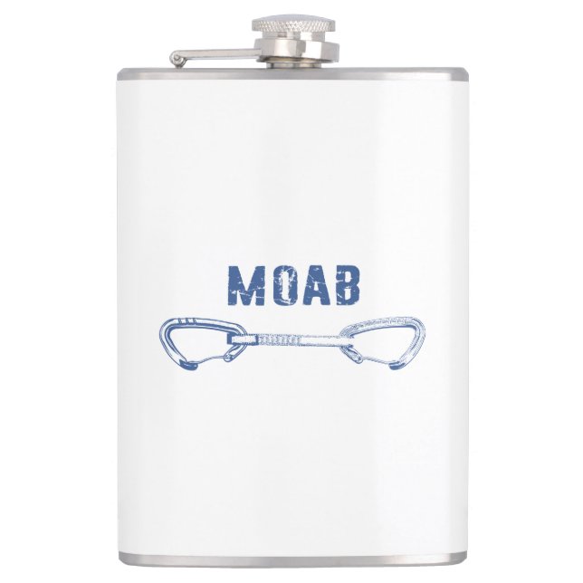 Moab Utah Climbing Quickdraw Hip Flask (Front)