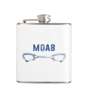 Moab Utah Climbing Quickdraw Hip Flask