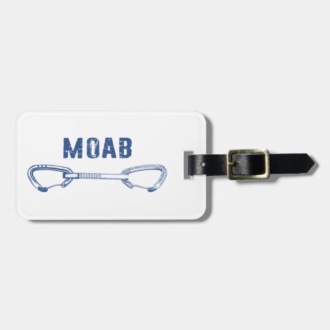 Moab Utah Climbing Quickdraw Luggage Tag (Front Horizontal)