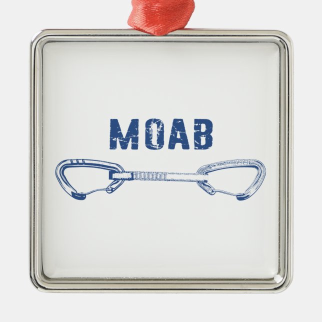 Moab Utah Climbing Quickdraw Metal Tree Decoration (Front)
