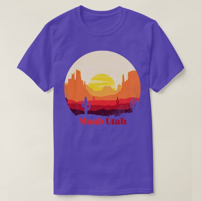 Moab Utah Desert Illustration Vintage Souvenir1 T-Shirt (Design Front)