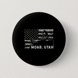 Moab Utah Mountain Biking Patriotic Usa Flag 6 Cm Round Badge