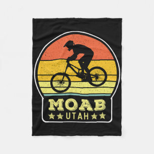 Moab Utah Mtb Vintage Downhill Mountain Biking Tra Fleece Blanket