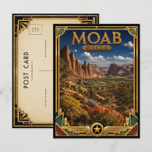 Moab Utah Vintage Art Deco Golden Age Postcard