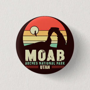 Moab Utah Vintage Desert Sunset Retro Souvenir 60s 3 Cm Round Badge