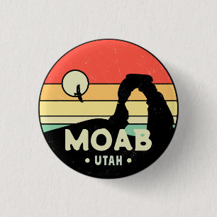 Moab Utah Vintage Desert Sunset Retro Souvenir 60s 3 Cm Round Badge