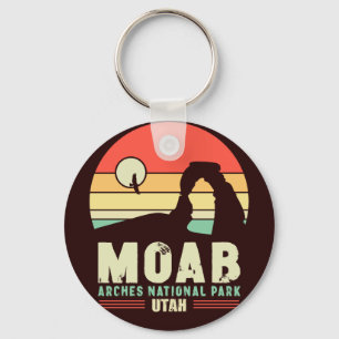Moab Utah Vintage Desert Sunset Retro Souvenir 60s Key Ring