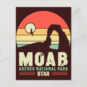 Moab Utah Vintage Desert Sunset Retro Souvenir 60s Postcard