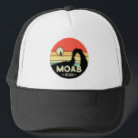 Moab Utah Vintage Desert Sunset Retro Souvenir 60s Trucker Hat<br><div class="desc">Moab Arches vector artwork design. The park lies north of Moab in the state of Utah. Moab Arches design For those that love the outdoors and southern Utah. This is a vintage design of Moab Utah and the delicate arch..</div>