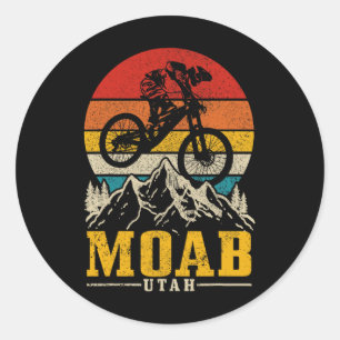 Moab Utah Vintage Mountain Bike Mtb Downhill Usa  Classic Round Sticker