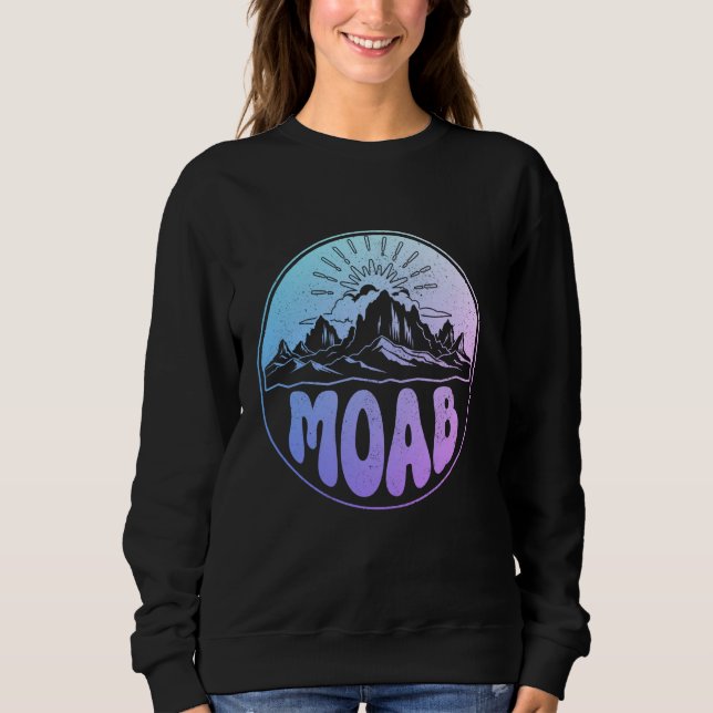 Moab Utah Vintage Mountains Retro Sweatshirt (Front)