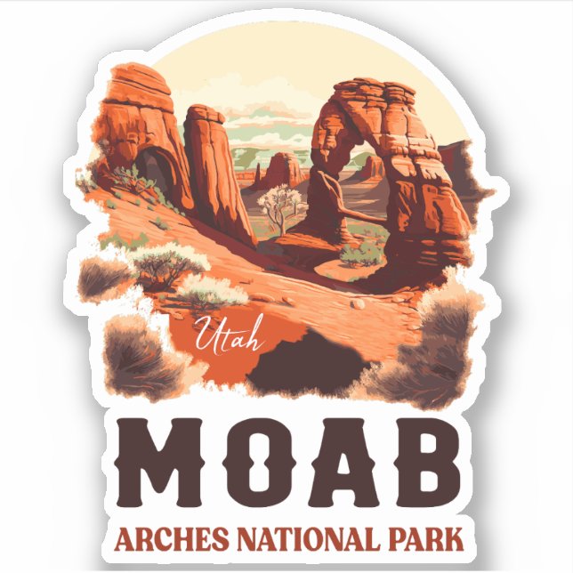 Moab Utah Vintage Sunset Arches Adventure Outdoors (Front)