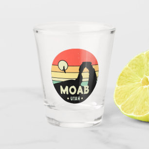 Moab Utah Vintage Sunset Arches Adventure Outdoors Shot Glass