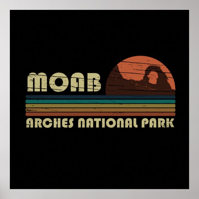 Moab Utah vintage sunset Arches national park Poster (Front)